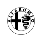 Dunkles, transparentes Logo von der Automarke Alfa Romeo