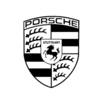 Dunkles, transparentes Logo von der Automarke Porsche