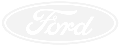 Weißes, transparentes Logo von der Automarke Ford